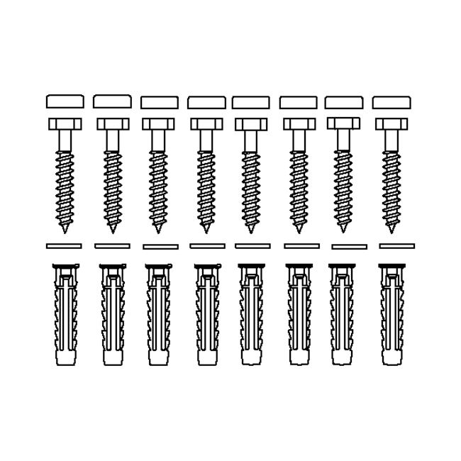 Kit vis de montage V8613 (8 pièces), pour brique pleine