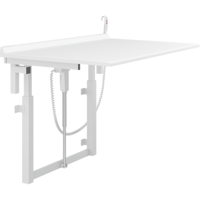 Skötbord, 800 x 1400 mm, elektrisk höjdreglerbart, uppfällbart