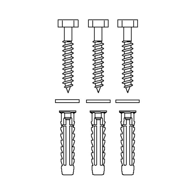 Befestigungsmaterial V8620 (3 Stck.), für massives Mauerwerk