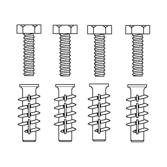 Mounting kit V8665 (4 pcs), for aerated concrete