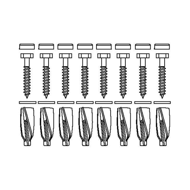 Mounting kit V8663 (8 pcs), for aerated concrete