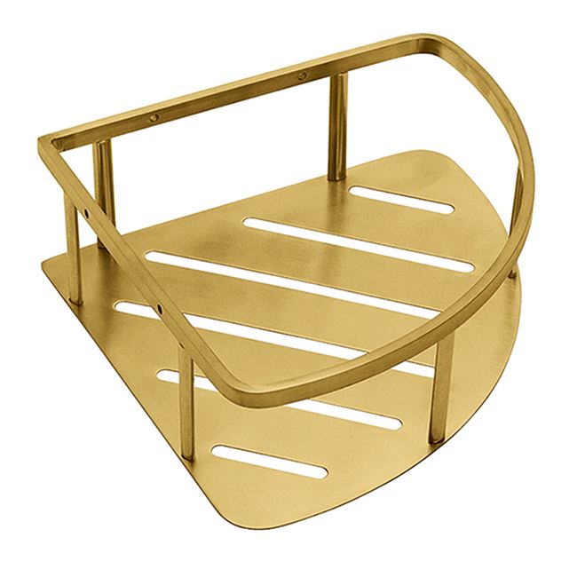 Pressalit Choice Corner shelf, brushed brass