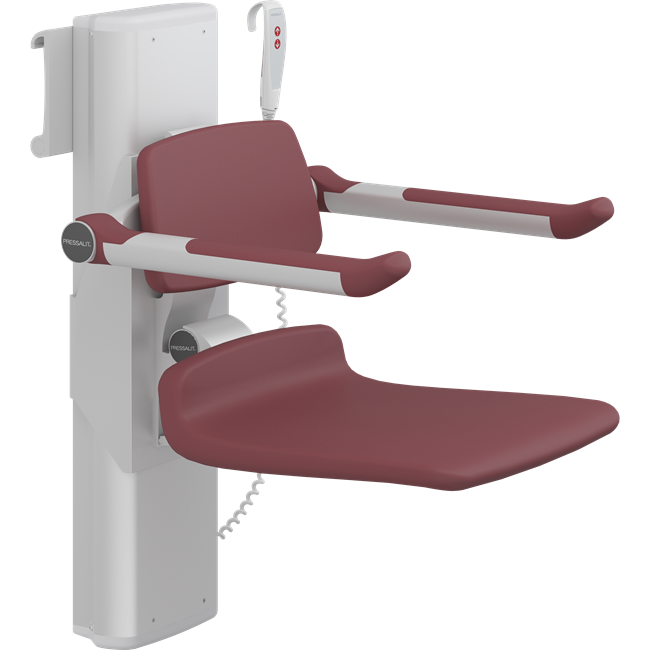 PLUS shower seat 450, electrically height adjustable and manually sideways adjustable