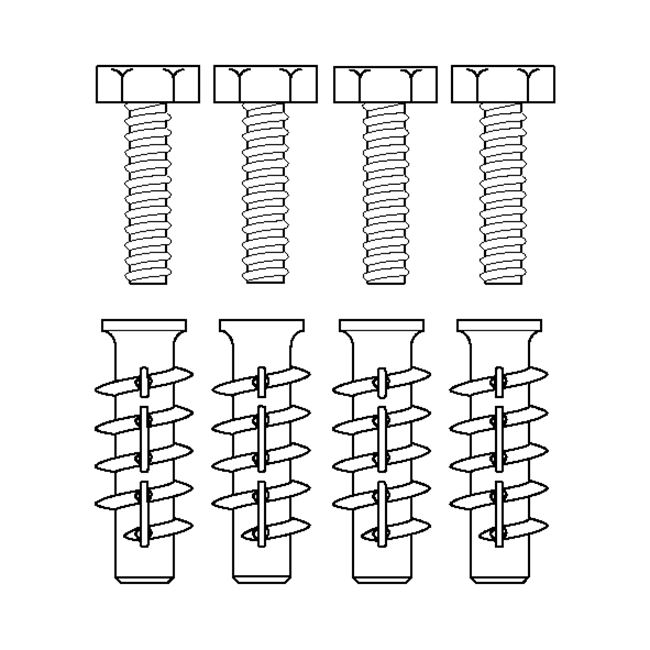 Bevestigingsmateriaal V8653 (4 stuk),voor cellenbeton