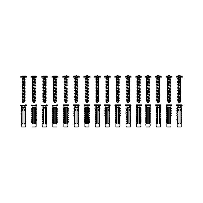 Bevestigingsmateriaal V8618 (16 pcs),voor massieve muren