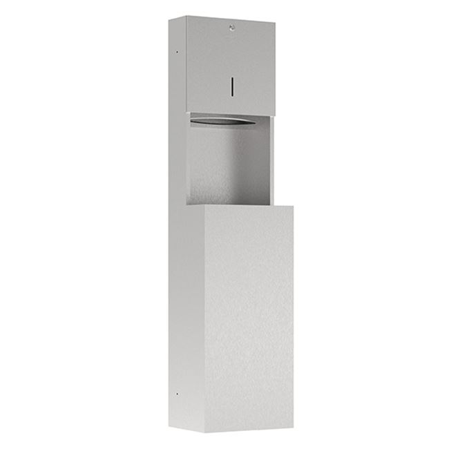 Pressalit Public Premium Built-in module with paper dispenser and waste bin 32 l, brushed steel