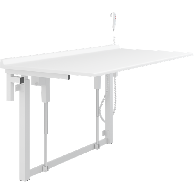 Table à langer, 800 x 1800 mm, réglable en hauteur électriquement, rabattable