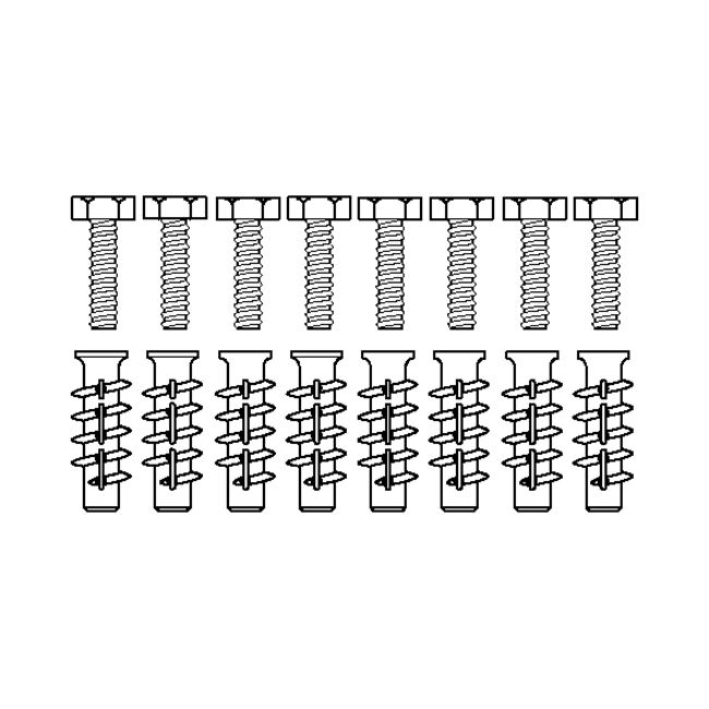 Kit vis de montage V8660 (8 pièces), pour béton cellulaire