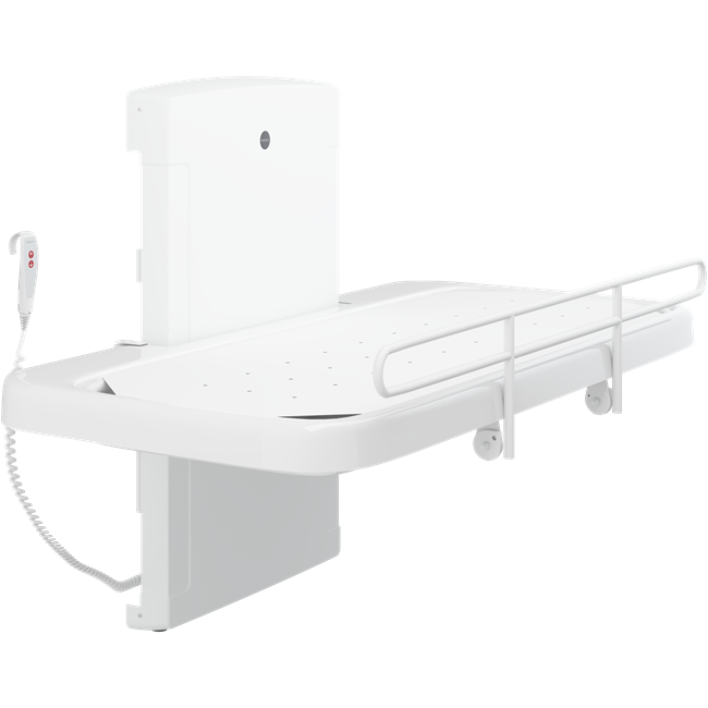 SCT 2100 shower change table, coated canvas, electrically height adjustable