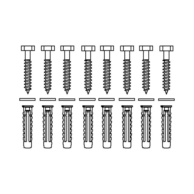 Kit vis de montage V8610 (8 pièces), pour brique pleine