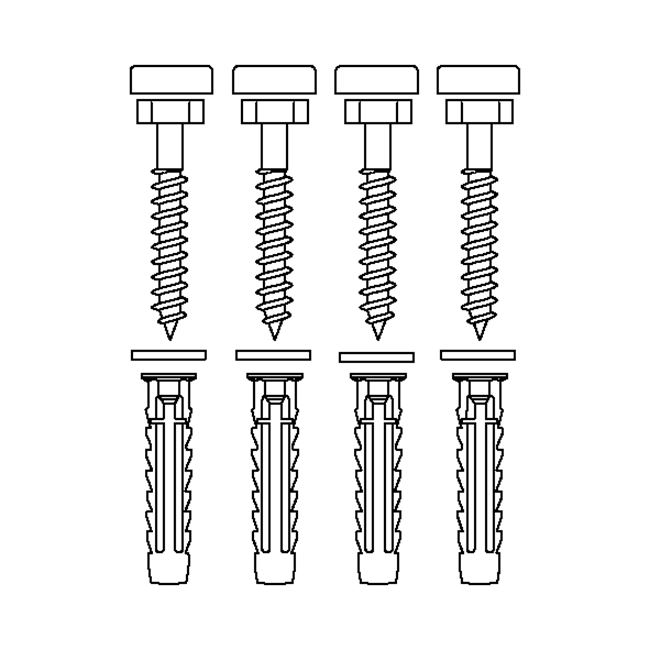 Kit vis de montage V8605 (4 pièces), pour brique pleine