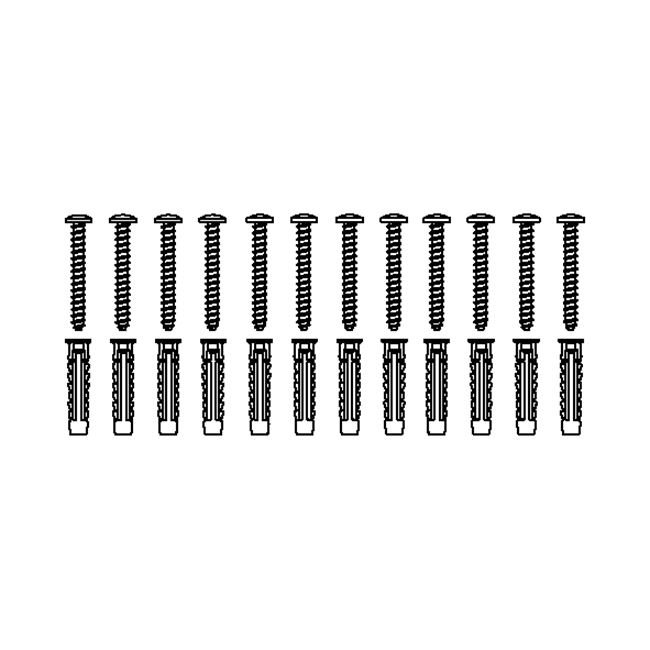 Bevestigingsmateriaal V8617 (12 pcs),voor massieve muren