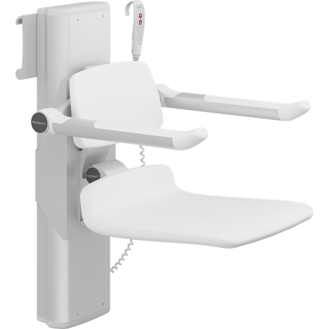 PLUS shower seat 450, electrically height adjustable and manually sideways adjustable