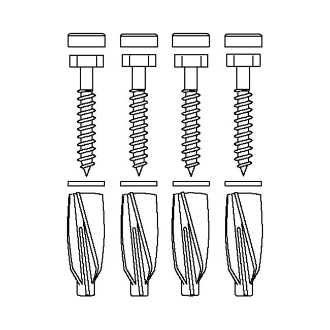 Befestigungsmaterial V8655 (4 Stck.), für Porenbeton