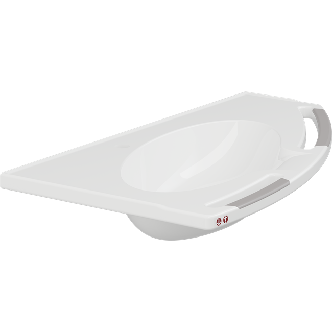 MATRIX ANGLE DEEP wash basin without overflow, right-facing, for powered basin unit