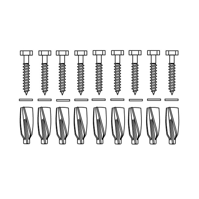 Mounting kit V8657 (9 pcs), for aerated concrete