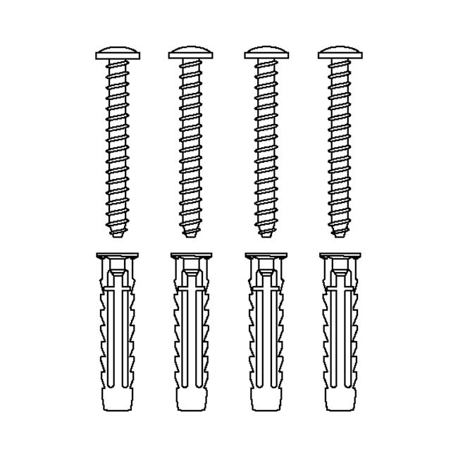 Bevestigingsmateriaal V8615 (4 pcs),voor massieve muren