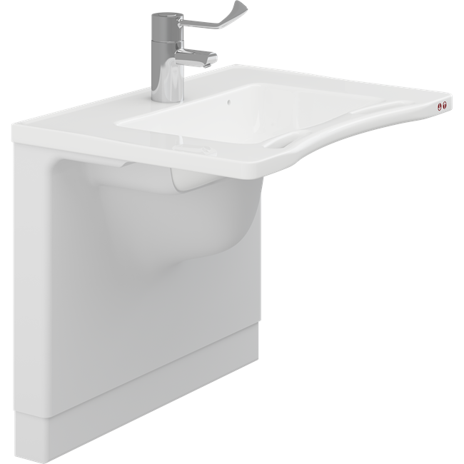 Solution with MATRIX basin unit, electrically height adjustable, and MATRIX MEDIUM wash basin