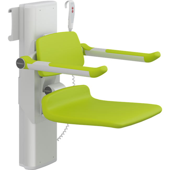 PLUS shower seat 450, electrically height adjustable and manually sideways adjustable