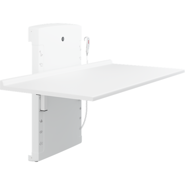 Changing table, 800 x 1800 mm, electrically height adjustable, foldable