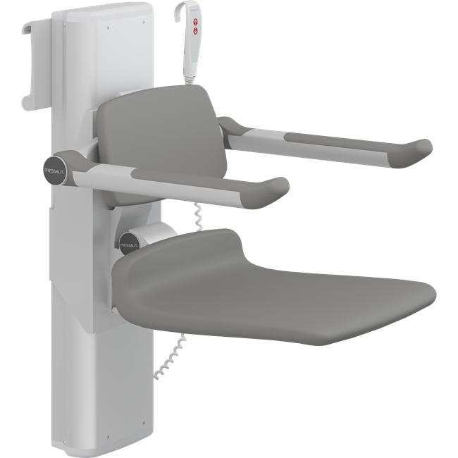 PLUS shower seat 450, electrically height adjustable and manually sideways adjustable