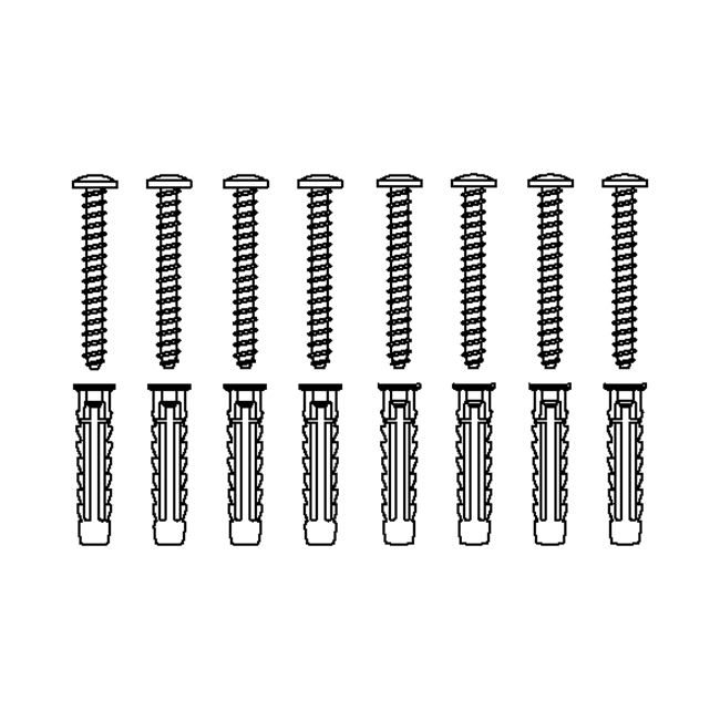 Befestigungsmaterial V8616 (8 Stck.), für massives Mauerwerk