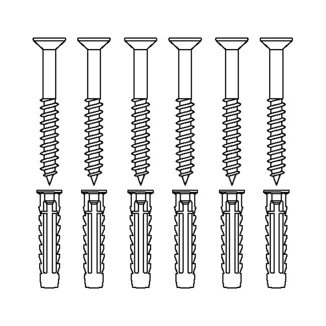 Mounting kit V8600 (6 pcs.) for brick wall