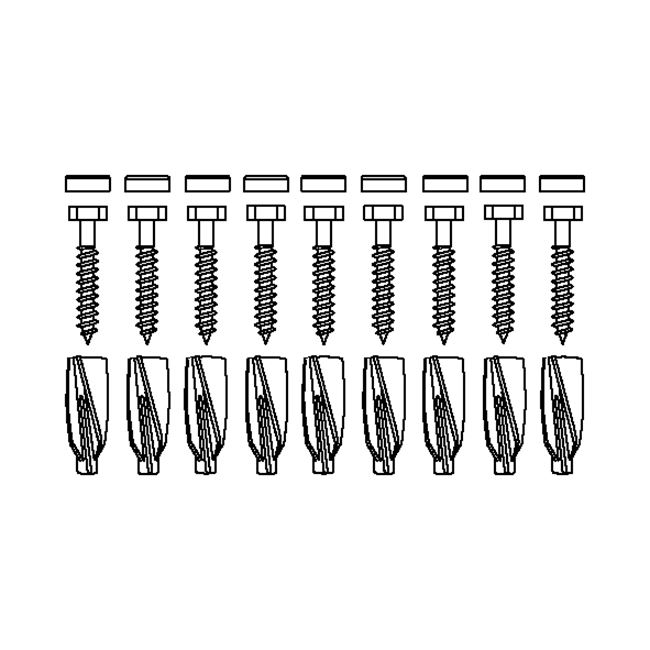 Mounting kit V8661 (9 pcs), for aerated concrete