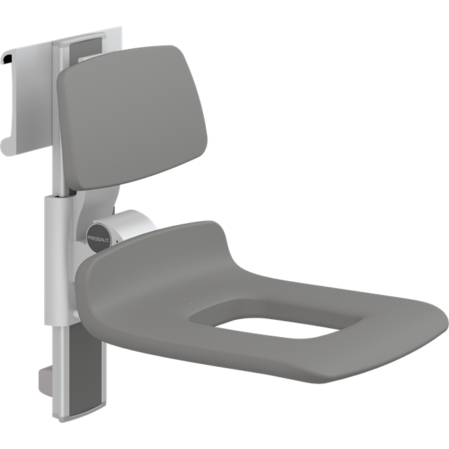 PLUS shower seat 450 with aperture, manually height and manually sideways adjustable 