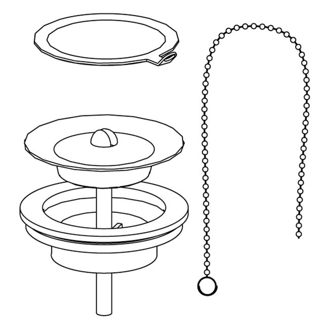 Afvoerfitting, ring, ketting en plug