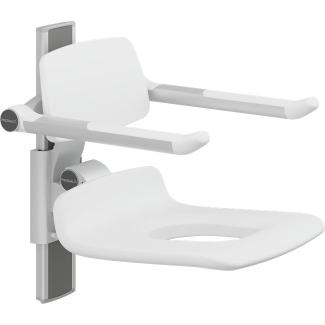 PLUS shower seat 450 with aperture, manually height adjustable